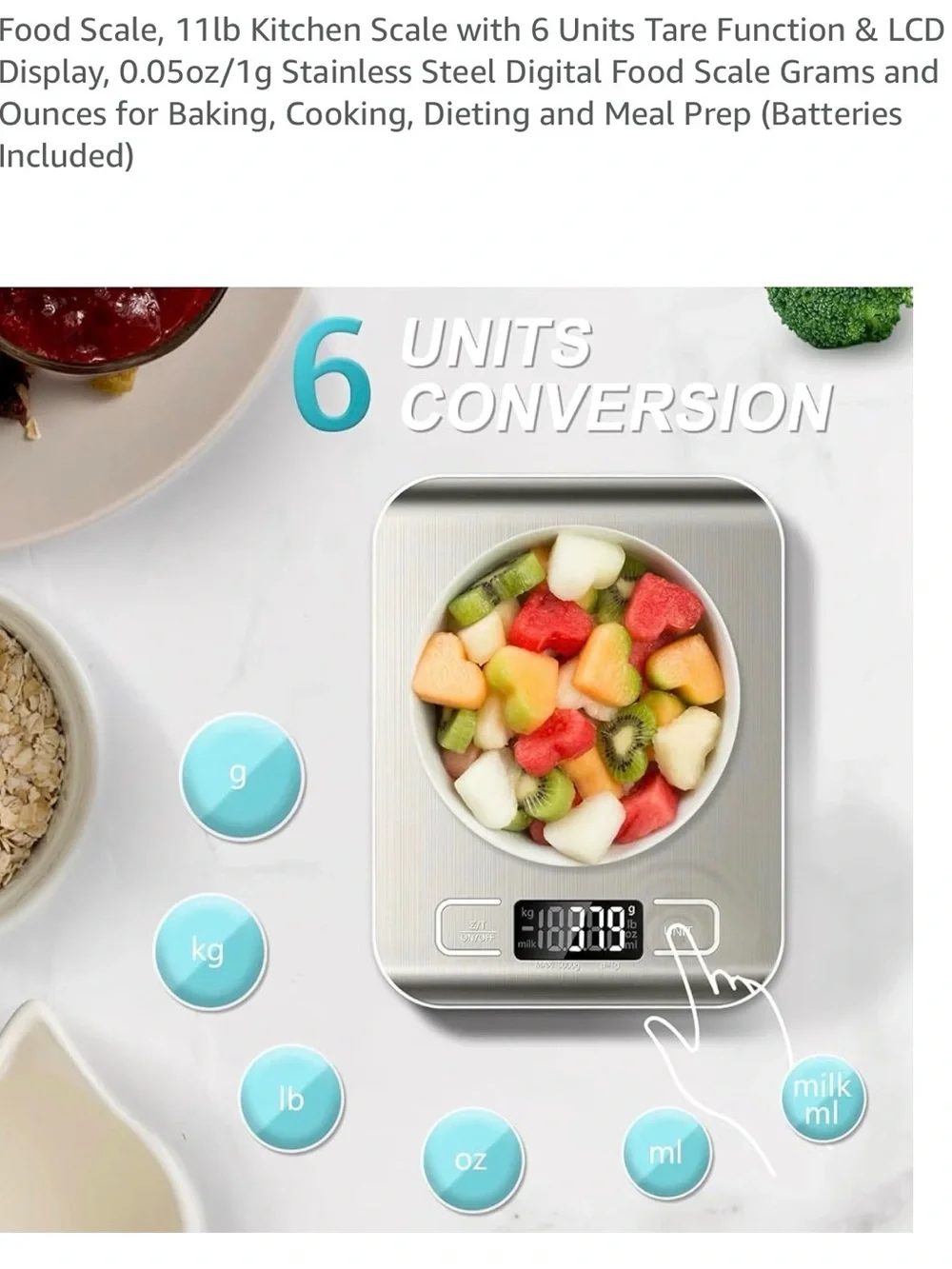 Digital Kitchen Scale - Silver Electronic Food Scale